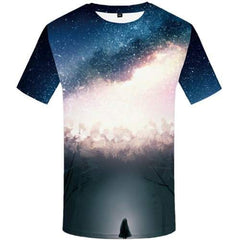 Galaxy Space T-shirt Men Nebula Tshirts Casual Character T shirts Funny Harajuku Tshirts Novelty Art T-shirts 3d Short Sleeve - KYKU