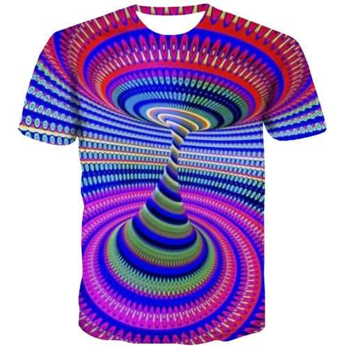 Psychedelic T-shirt Men Dizziness T-shirts 3d Punk Tshirts Novelty Colorful T-shirts Graphic Harajuku Tshirt Printed - KYKU