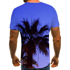 Coconut tree lantern tshirt festival top tee men Cool Christmas art costume
