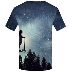 Galaxy Space T-shirt Men Forest T shirts Funny Nebula Tshirts Novelty Character T-shirts Graphic Art Tshirt Anime Short Sleeve - KYKU