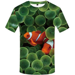 Fish T shirts Men Animal Tshirt Printed Tracksuits T-shirts Graphic Harajuku Tshirts Novelty Green T-shirts 3d Short Sleeve - KYKU