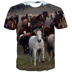Horse T shirts Men Animal T shirts Funny Funny Tshirts Novelty Harajuku Shirt Print Leisure T-shirts 3d Short Sleeve Hip hop Men - KYKU