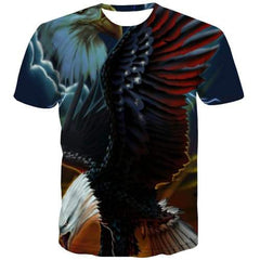 Eagle T-shirt Men Animal Tshirts Novelty Lightning Tshirts Cool United States T-shirts Graphic Harajuku Tshirt Anime - KYKU