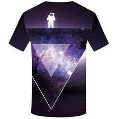 Astronaut T-shirt Men Space T shirts Funny Cartoon Tshirts Casual Purple T-shirts Graphic Harajuku T-shirts 3d Short Sleeve - KYKU
