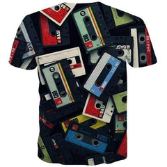 Magnetic Tape T-shirt Men Music T shirts Funny Gothic Tshirt Printed Vintage T-shirts Graphic Colorful Tshirt Anime Short Sleeve - KYKU