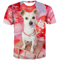 tshirts dog tee top Puppy Cute Pets art costume men big Smart dogs Cool