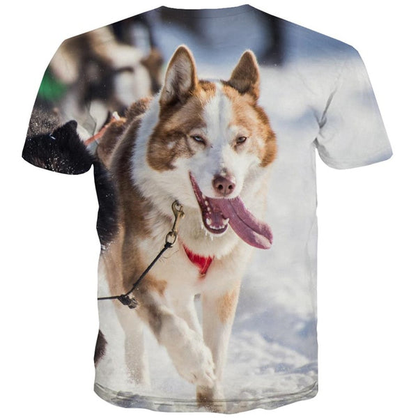
t shirts Husky dog Puppy Cute Pets Novelty 3D shirt art costume big Smart Husky dogs men Casual
                