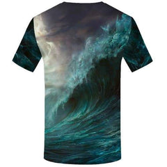 Wave T shirts Men Cloud T-shirts Graphic Colorful Tshirt Printed Fantasy Tshirt Anime Cartoon Tshirts Casual Short Sleeve - KYKU