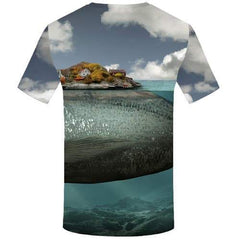 Fish T shirts Men Animal Tshirt Anime Harajuku Tshirt Printed Tropical T shirts Funny Ocean T-shirts Graphic Short Sleeve summer - KYKU