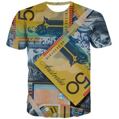 Money T-shirt Men Retro T-shirts Graphic Germany Tshirts Cool Colorful T shirts Funny Gothic T-shirts 3d Short Sleeve summer - KYKU