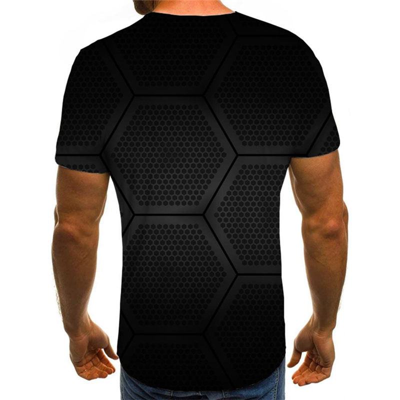 
Regular hexagonal texture shirt special texture Casual shirt 3D Casual different art costume man
                
