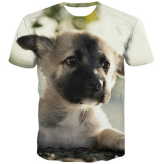 shirt dog Puppy Cute animal Novelty 3D shirt Cool art costume male big Smart dogs