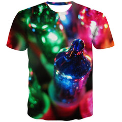 small lantern light bulb shirts festival Hip hop tshirt 3D Christmas art costume men Cool