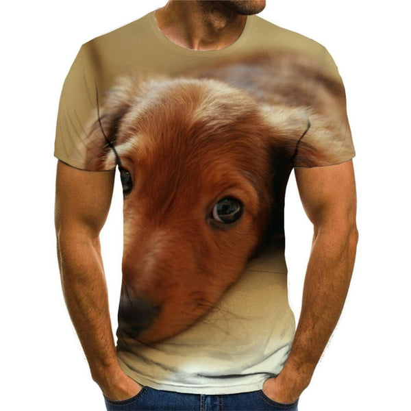 tshirts dog tee top Puppy Cute animal man big Smart dogs art costume Casual