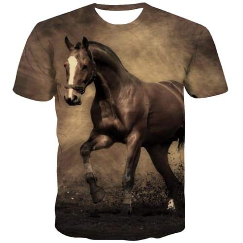 Horse T-shirt Men Animal T-shirts 3d Lovely Tshirts Cool Harajuku Tshirts Casual Funny Tshirts Novelty Short Sleeve Fashion Mens - KYKU