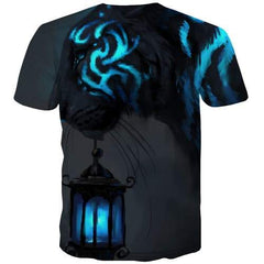 Animal T-shirt Men Tiger T shirts Funny Flame T-shirts 3d Galaxy Tshirts Novelty Black Tshirts Cool Short Sleeve Hip hop Men New - KYKU