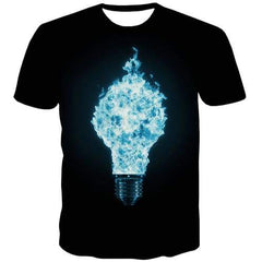 Fire T-shirt Men Psychedelic Shirt Print Flame T-shirts 3d Punk Tshirts Cool Gothic Tshirt Printed Short Sleeve Fashion Men Tee - KYKU