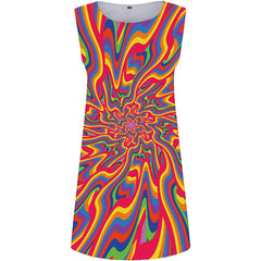 Dizziness Dress Women Black Hole Ladies Dresses Colorful Korean Style Gothic Tank Womens Clothing Tassel