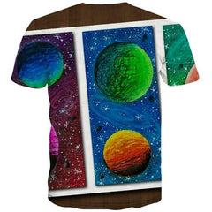 Galaxy Space T shirts Men Cartoon T shirts Funny Psychedelic Tshirts Cool Colorful Tshirt Anime Harajuku Shirt Print - KYKU