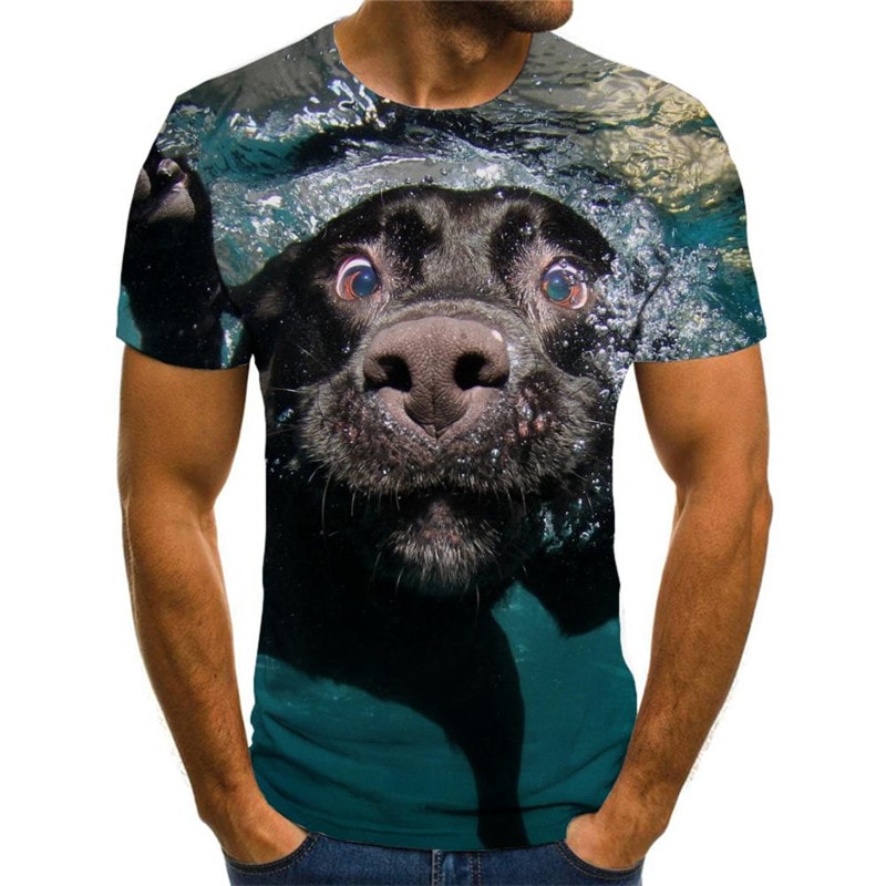 
dog tshirts Puppy Cute animal shirt tee male big Smart dogs Casual art costume
                