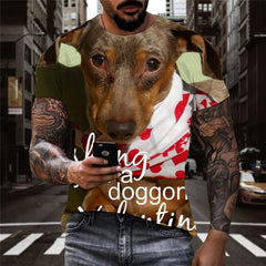 t shirt dog Puppy Cute Pets Hip hop tshirt 3D Cool big Smart dogs men art costume