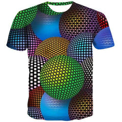 Psychedelic T-shirt Men Geometric Tshirts Novelty Punk T-shirts 3d Gothic Tshirts Cool Short Sleeve Fashion Mens S-5XL O-neck - KYKU