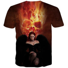 Flame T-shirt Men Anime T-shirts 3d Sulcan Shirt Print Funny T shirts Funny Short Sleeve summer Men women Tee Slim Sport - KYKU