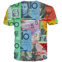 Australian Dollar T shirts Men Money Shirt Print Australia Tshirts Casual Colorful Tshirts Novelty Abstract Tshirt Anime - KYKU