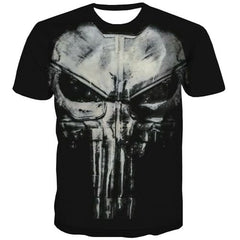 Skull T-shirt Men Metal Tshirt Anime Punk Rock Tshirts Casual Black T-shirts 3d Short Sleeve Hip hop Men Tops Streetwear - KYKU