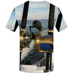 Fish T shirts Men Fisherman Shirt Print Fishinger Tshirt Printed Tracksuits Tshirts Casual Metal T shirts Funny Short Sleeve - KYKU