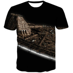 Airship tshirt Print clothes air ship art costume men Casual flying ship