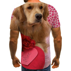 tshirt dog Puppy Cute Pets Novelty 3D shirt Cool men big Smart dogs art costume