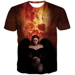 Flame T-shirt Men Anime T-shirts 3d Sulcan Shirt Print Funny T shirts Funny Short Sleeve summer Men women Tee Slim Sport - KYKU