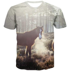 Horse T shirts Men Animal Tshirts Novelty Lovely T-shirts Graphic Harajuku Shirt Print Funny Tshirts Casual Short Sleeve - KYKU