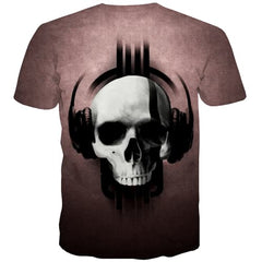 Skull T-shirt Men Punk Rock T-shirts Graphic Hip Hop Tshirt Printed Terror Tshirts Novelty Street Shirt Print Short Sleeve - KYKU