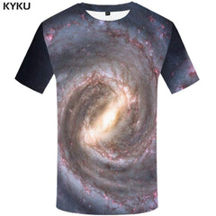 Galaxy Space T shirt Men Flame T shirts Funny Harajuku Tshirts Print Gothic Tshirt Anime Fire T-shirt 3d Mens Fashion Graphic - KYKU