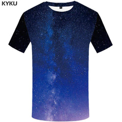 Galaxy T shirt Men Space Tshirt Anime Blue Tshirts Print Harajuku T-shirt 3d Gothic T shirts Funny Mens Fashion Hip hop Unisex - KYKU